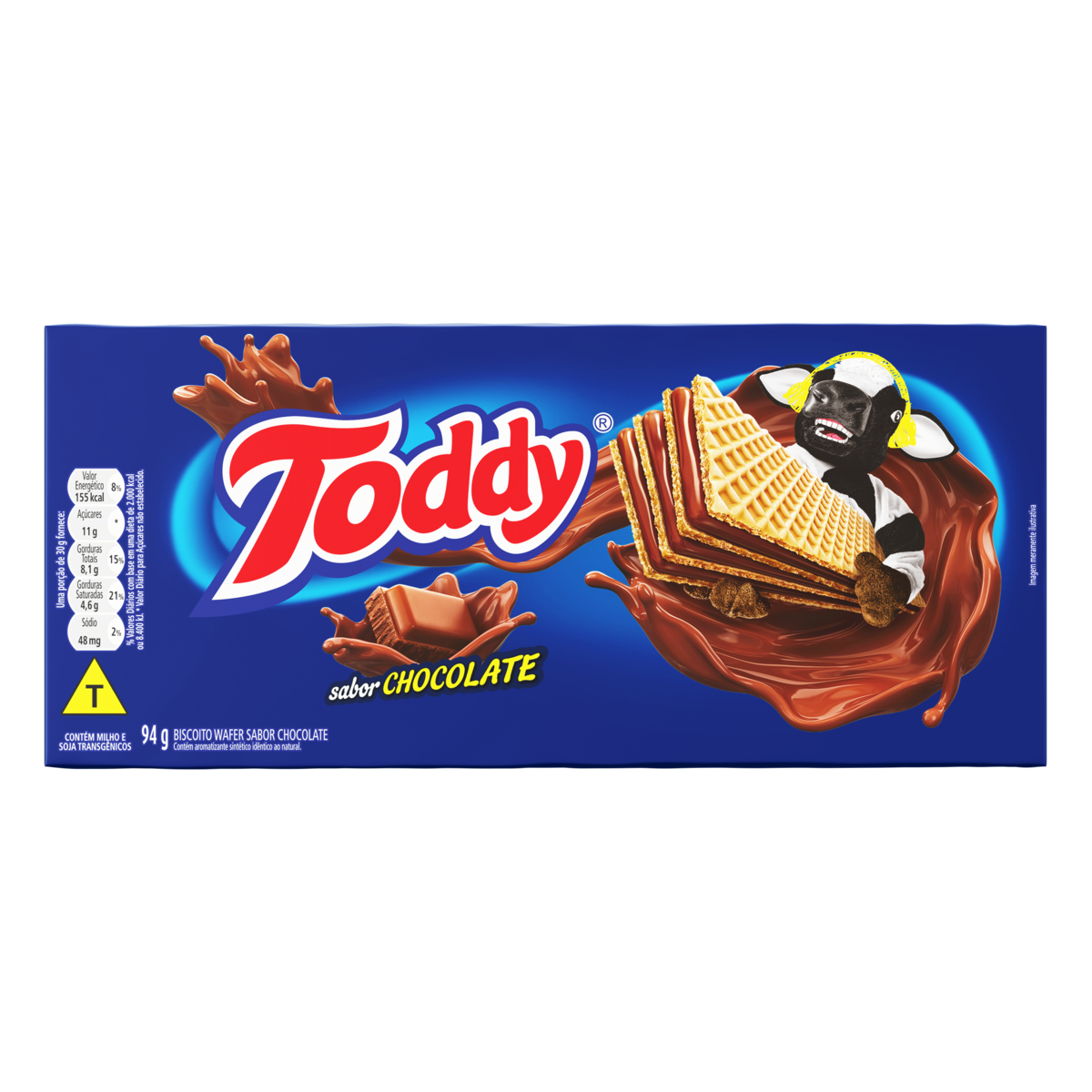 Biscoito Wafer Recheio Chocolate Toddy Pacote 94G