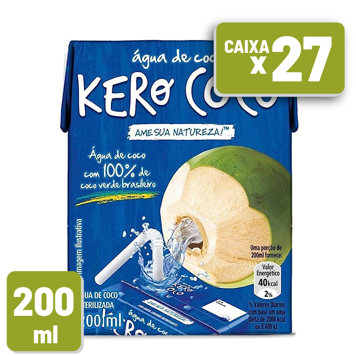 Água de Coco Kero Coco Tetra Pak 200ml Caixa c/ 27 un