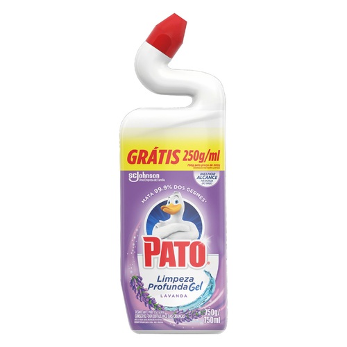 Desinfetante Sanitário PATO Limpeza Profunda Lavanda Gel 750ml Grátis 250ml