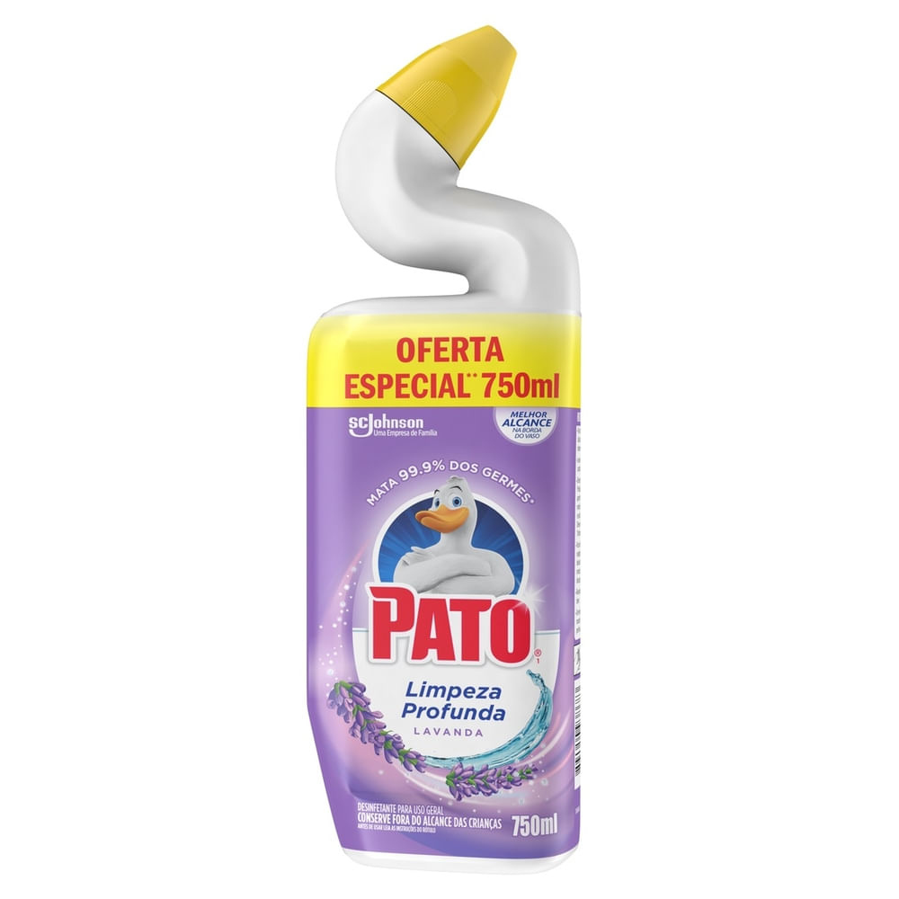 Desinfetante Sanitário PATO Limpeza Profunda Lavanda Gel 750ml Grátis 250ml
