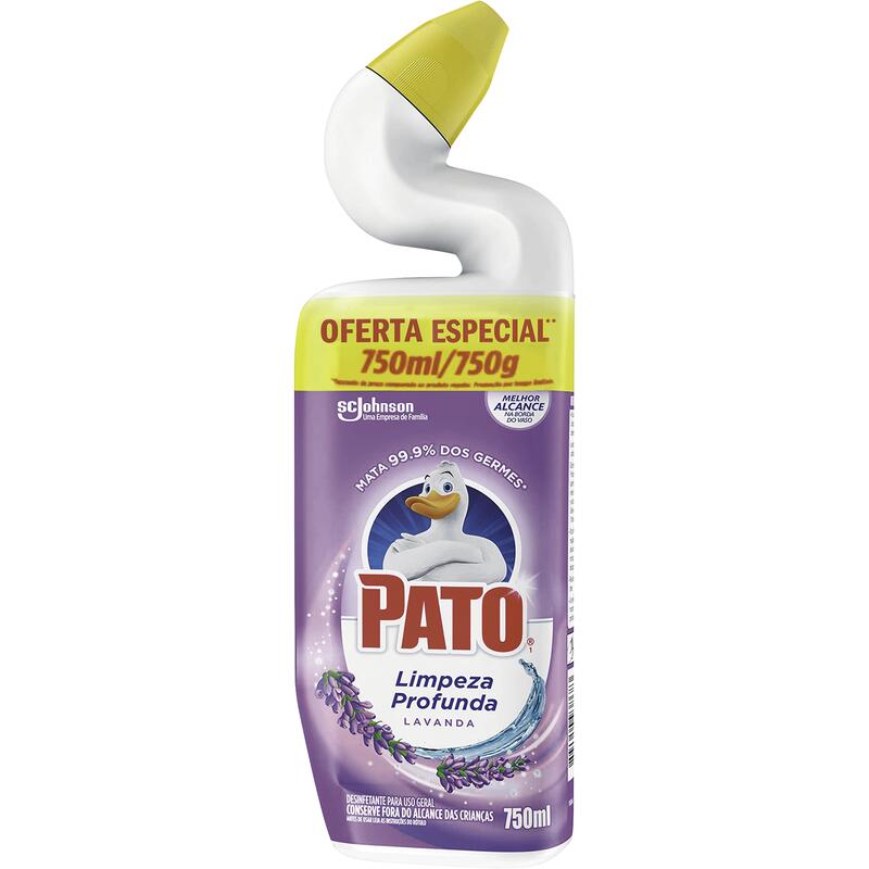 Desinfetante Sanitário PATO Limpeza Profunda Lavanda Gel 750ml Grátis 250ml