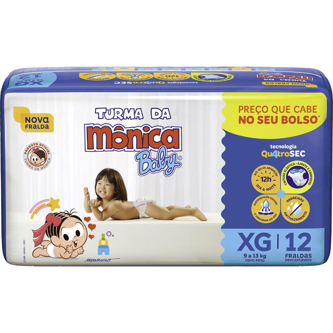 Fralda Descartável Turma da Mônica Jumbinho XG 12 un