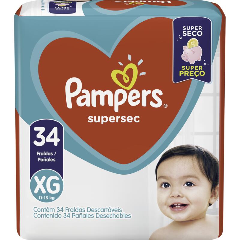 Fralda Descartável Pampers Supersec XG 34 un
