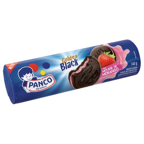 Biscoito Recheado Panco Black Mousse Morango 140g