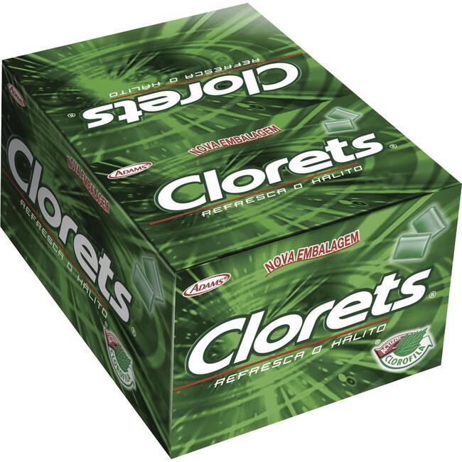 Chiclete Clorets Adams Hortelã 100 un