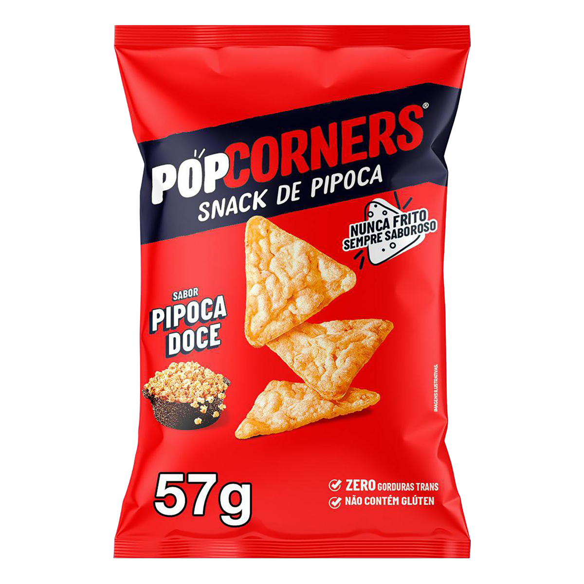 Salgadinho POPCORNERS Kettle Corn Sem Glúten 57g