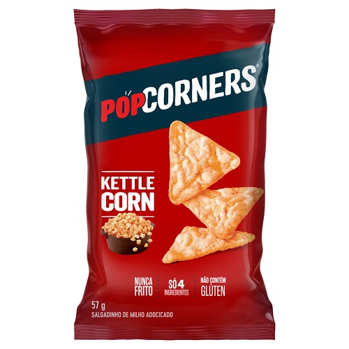 Salgadinho POPCORNERS Kettle Corn Sem Glúten 57g