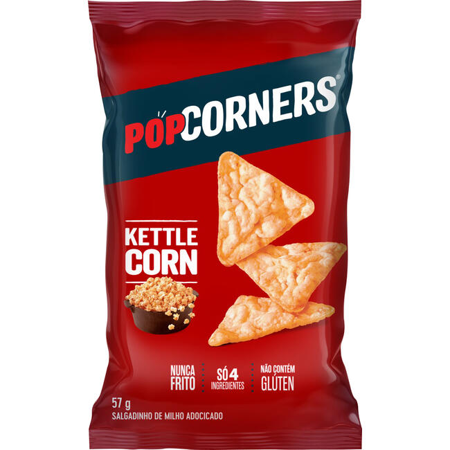 Salgadinho POPCORNERS Kettle Corn Sem Glúten 57g
