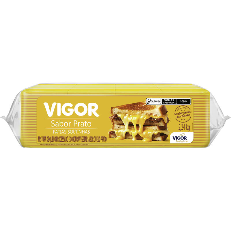 Queijo Prato Processado Vigor Fatiado 2,24kg