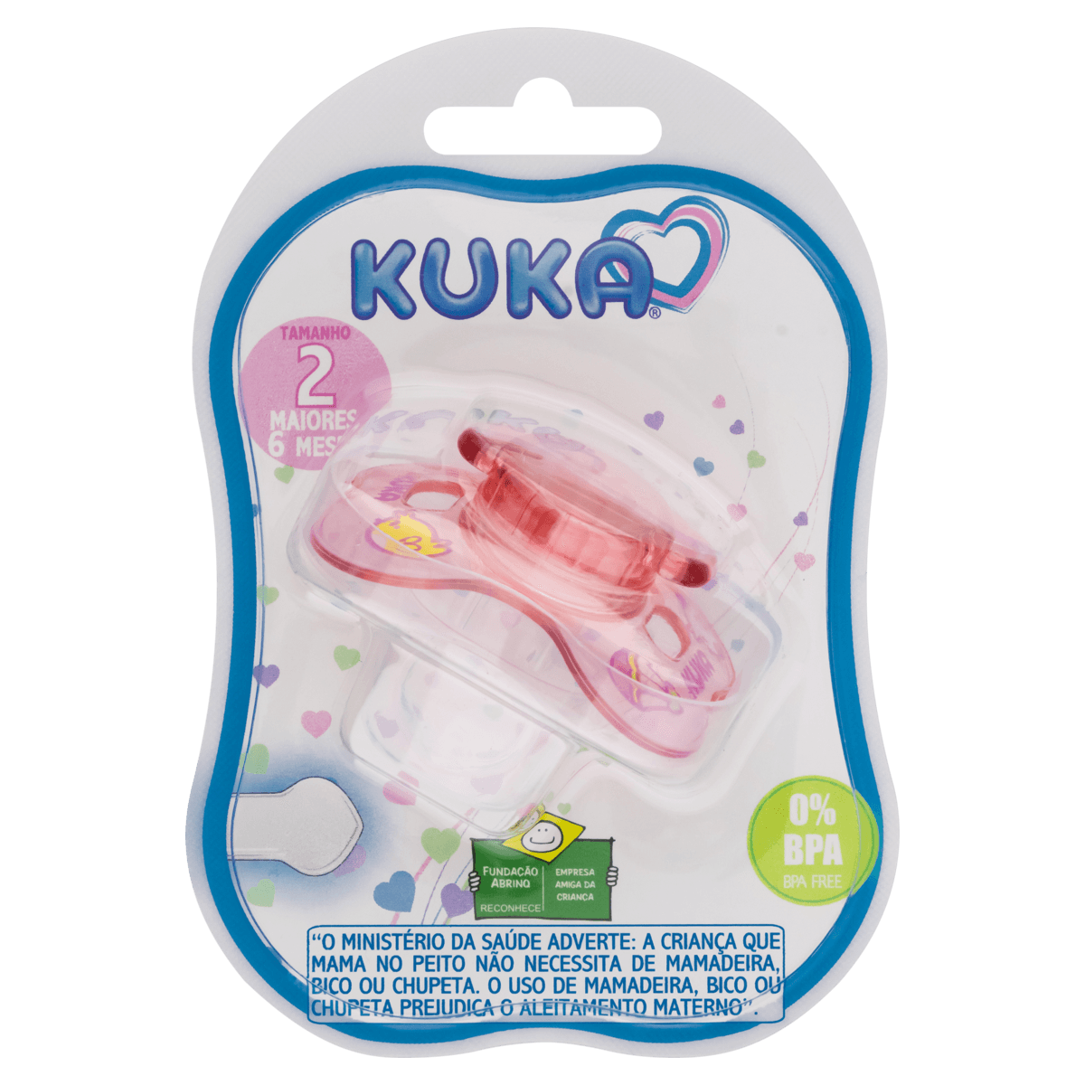 Chupeta Kuka Ortodôntico Decorada Rosa N 2