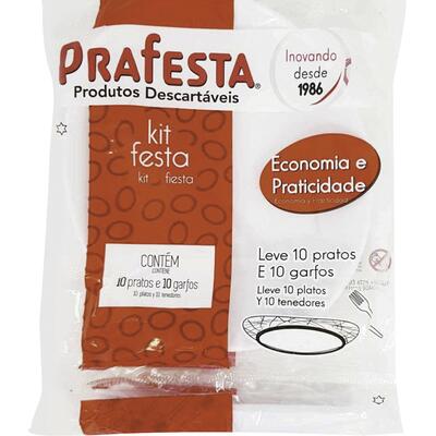 Kit para Festa Biodegradável Prafesta Branco 10 un