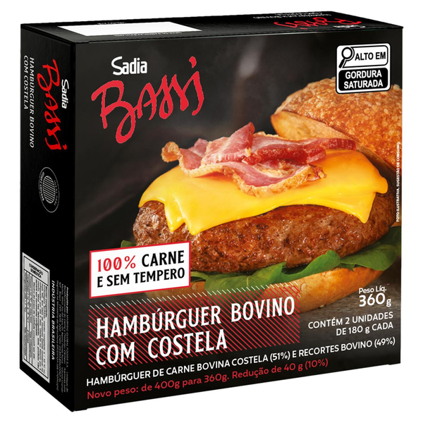 Hambúrguer Bovino BASSI Costela 360g