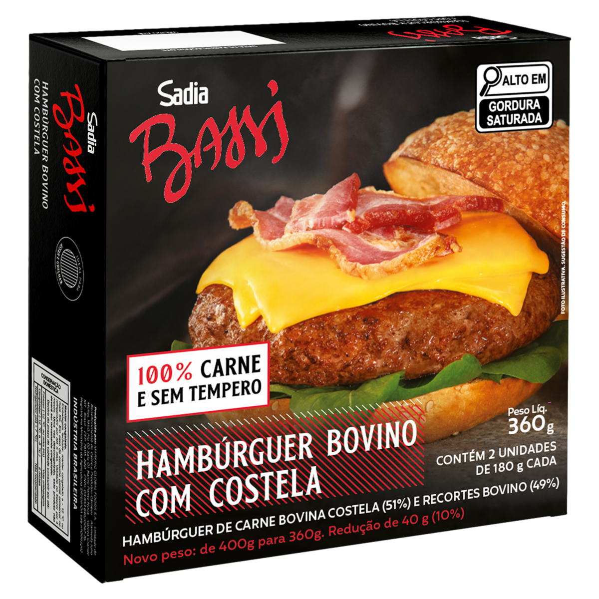 Hambúrguer Bovino BASSI Costela 360g