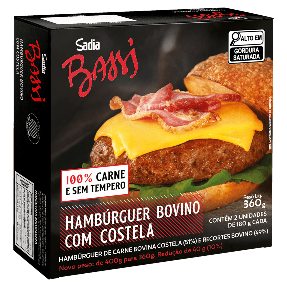 Hambúrguer Bovino BASSI Costela 360g
