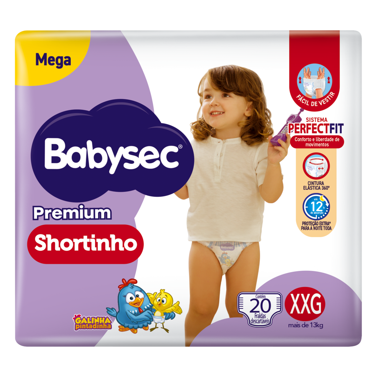 Fralda Descartável Shortinho Babysec Premium XXG Megapacote 20 Unidades