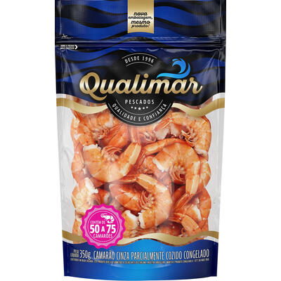 Camarão QUALIMAR Cozido 50 a 75 Peças Congelado 350g