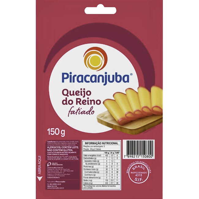 Queijo Reino Piracanjuba Fatiado 150g