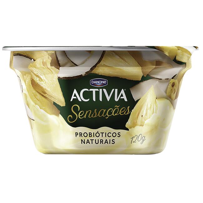 Leite Fermentado com Pedaços Activia Abacaxi com Coco 120g