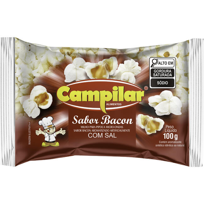 Milho de Pipoca para Micro-ondas Campilar Bacon 100g