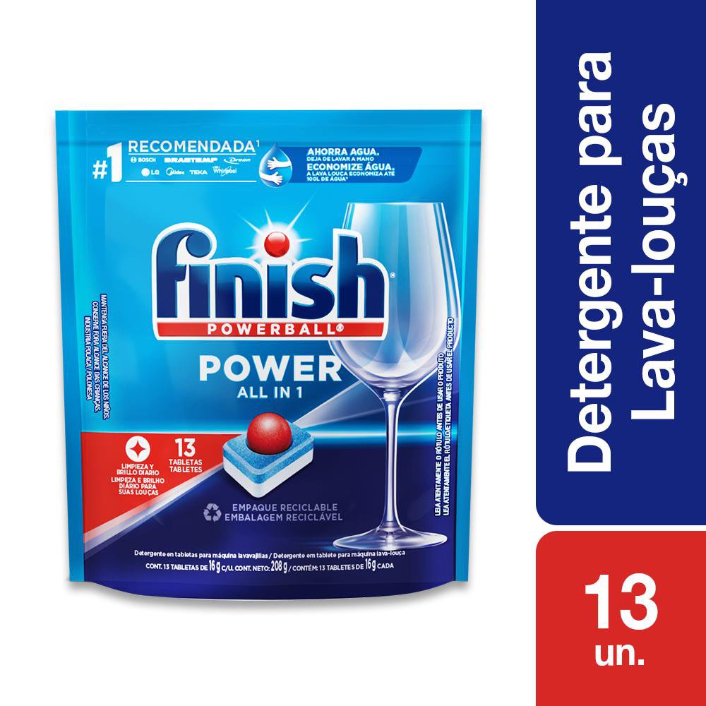 Detergente para Lava Louças em Tablete Finish 13 unidades