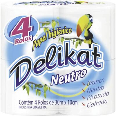 Papel Higiênico Delikat Neutro FS 30m 4 rolos