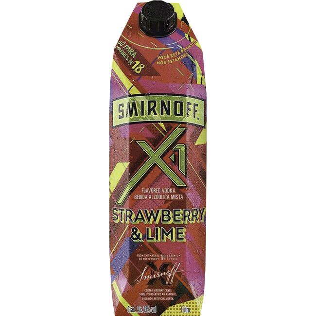 Vodka Saborizada Smirnoff X1 Strawberry e Lime 1L