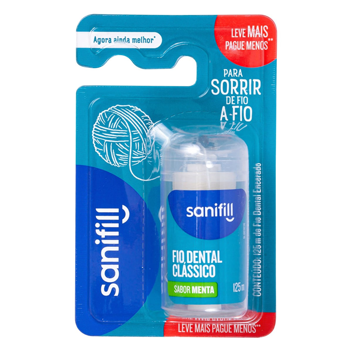 Fio Dental Sanifill Clássico Menta 125m