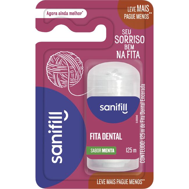 Fio Dental Sanifill Clássico Menta 125m