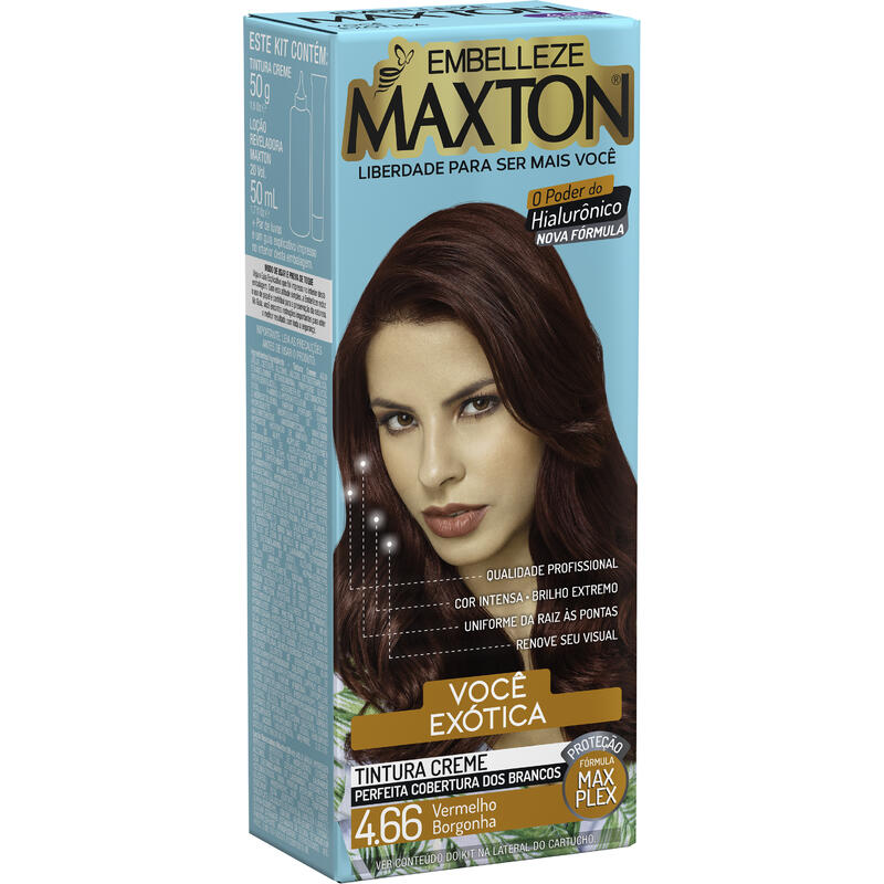 Tintura Maxton 4.66 Vermelho Alegre Kit