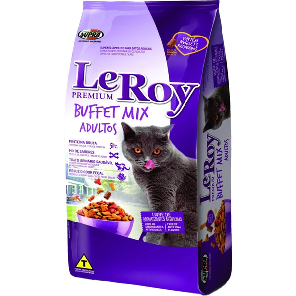 Ração para Gatos Leroy 1kg - Adultos - Buffet Mix
