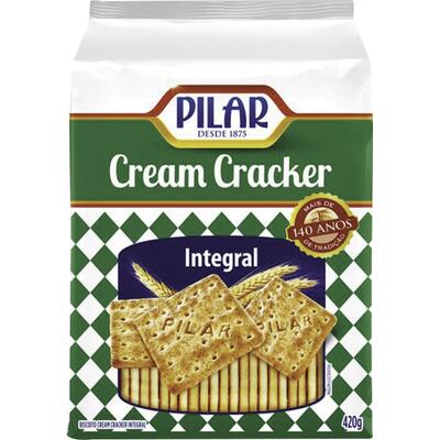 Biscoito Integral Pilar Cream cracker 420g