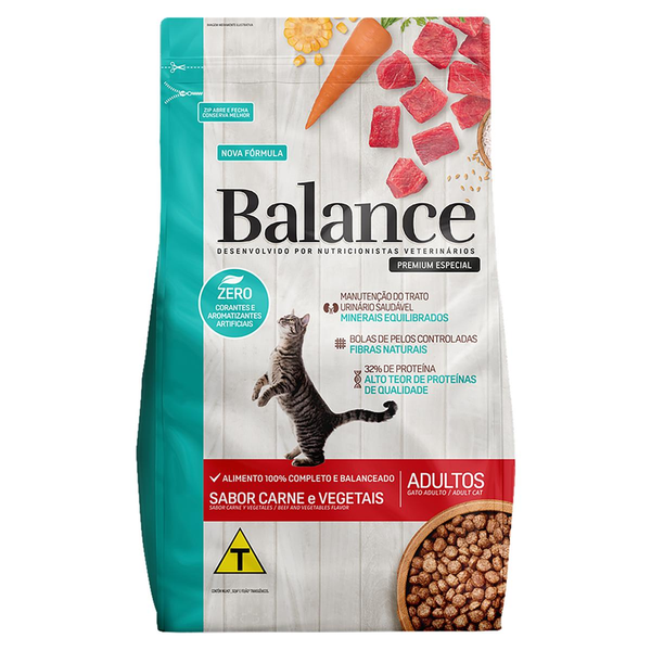 Ração para Gatos Balance 2,7kg - Adultos - Carne e Vegetais
