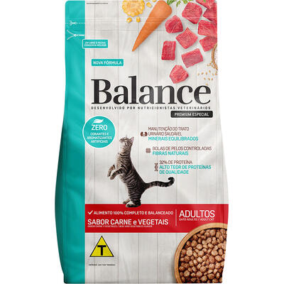 Ração para Gatos Balance 2,7kg - Adultos - Carne e Vegetais