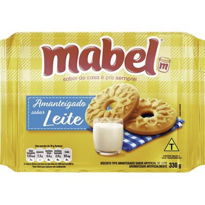 Biscoito Amanteigado Mabel Leite 330g