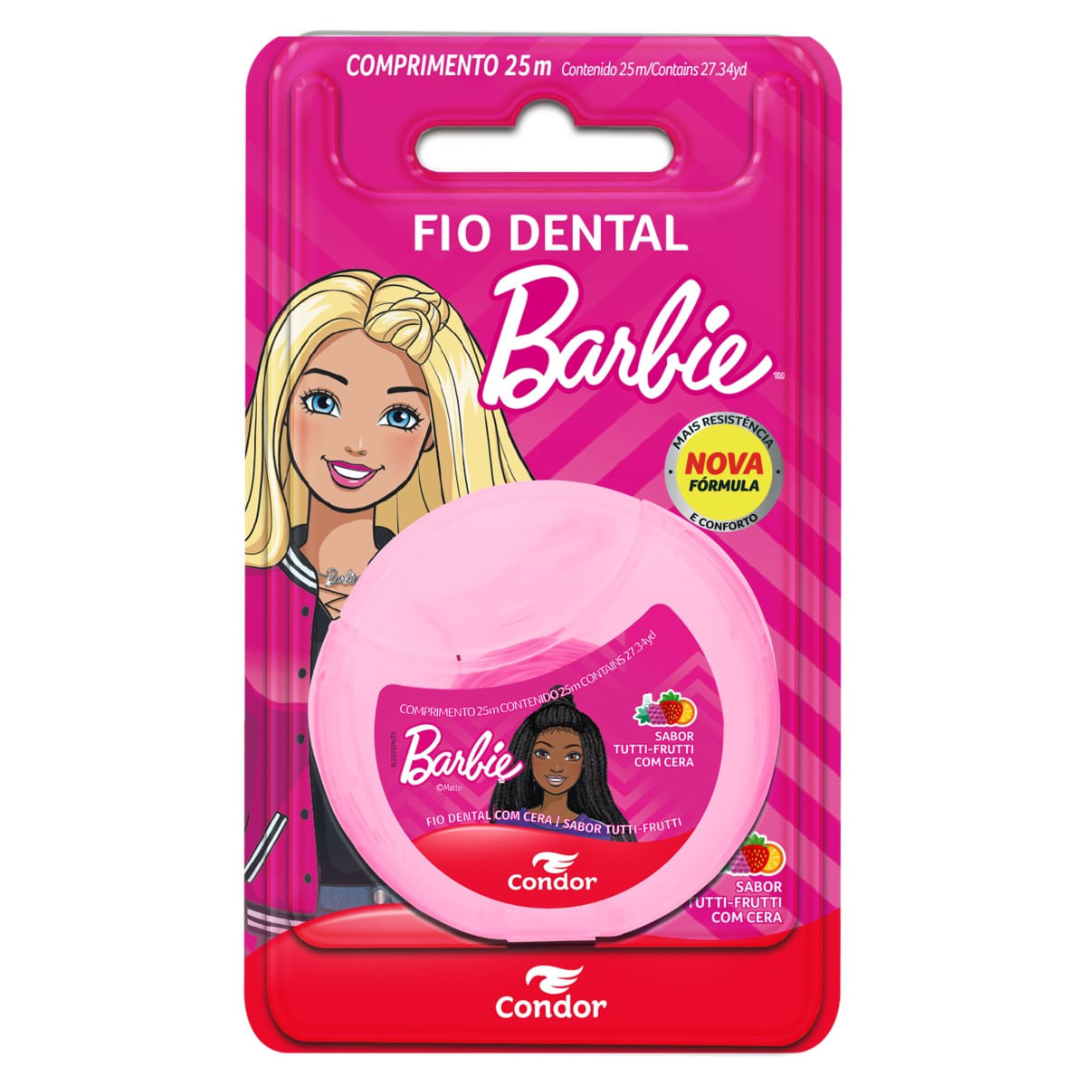 Fio Dental Infantil com Cera Tutti Frutti Barbie CONDOR 25m