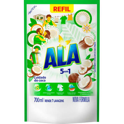 Lava Roupas Líquido Ala Cuidado do Coco 700ml