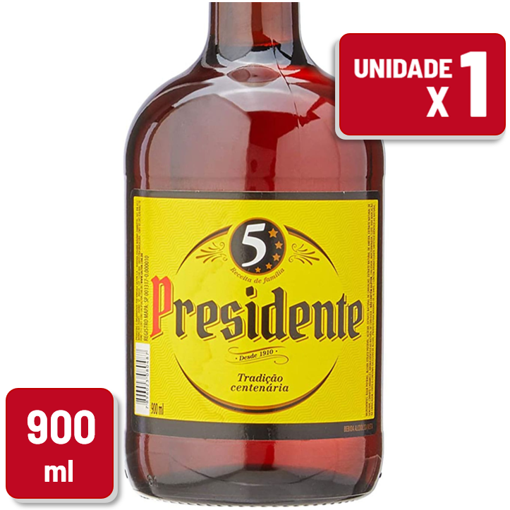 Conhaque Presidente Garrafa Vidro 900ml