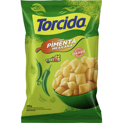 Salgadinho de Trigo Pimenta Mexicana Torcida Pacote 420g