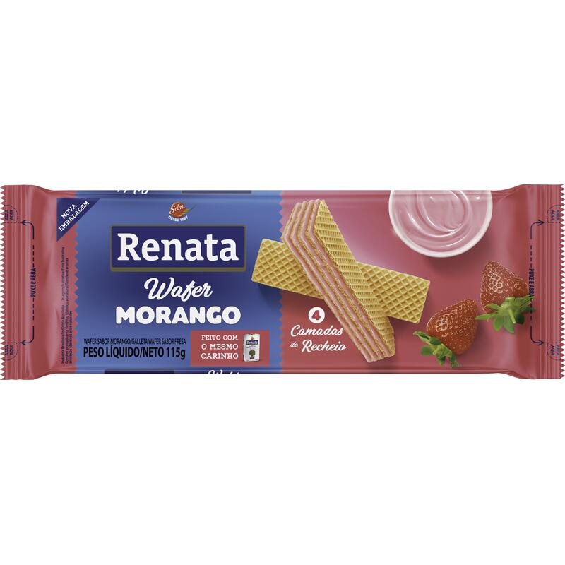 Biscoito Wafer Renata Morango 115g