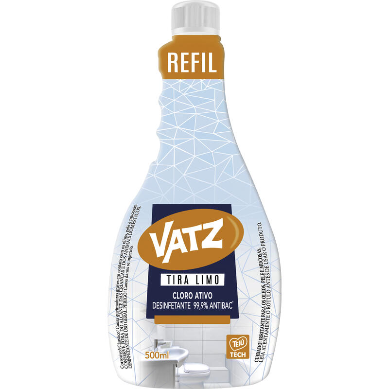 Limpador Tira Limo Vatz Cloro Ativo Refil 500ml