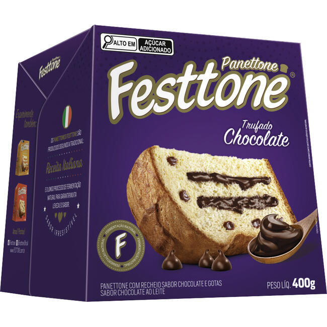 Panettone Trufado Festtone Chocolate 400g