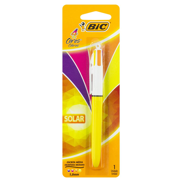 Caneta 4 Cores Bic 4 Cores - Solar