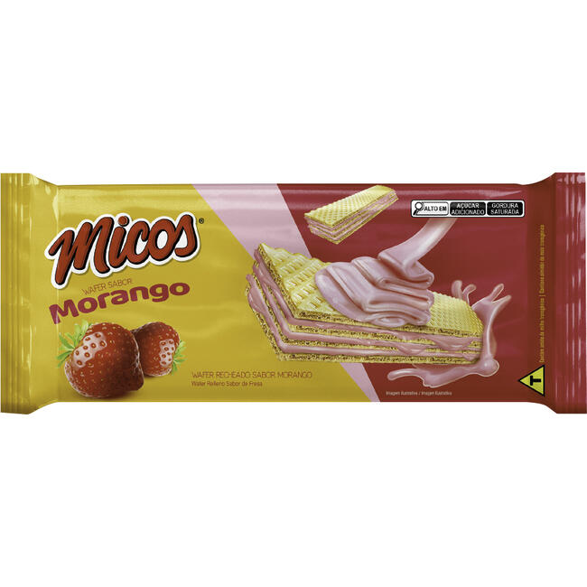 Biscoito Wafer Micos Morango 78g
