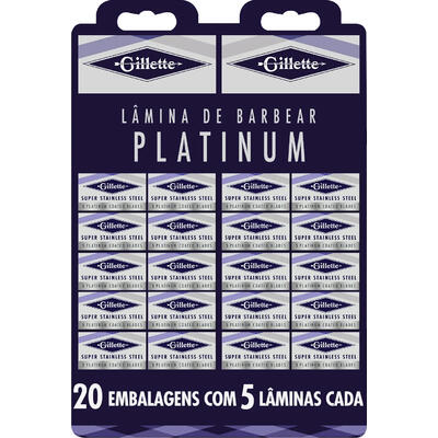 Lâmina de Barbear Gillette Platinum 20x5 un