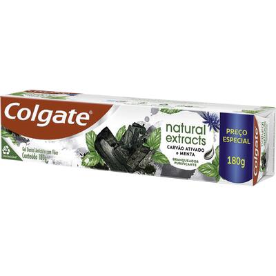 Creme Dental Colgate Natural Extracts Carvão Ativado e Menta 180g Preço Especial