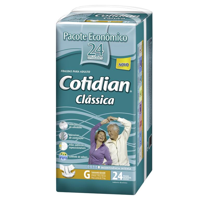 Fralda Desc Geriátrica Cotidian Clássica Hiper G 24un