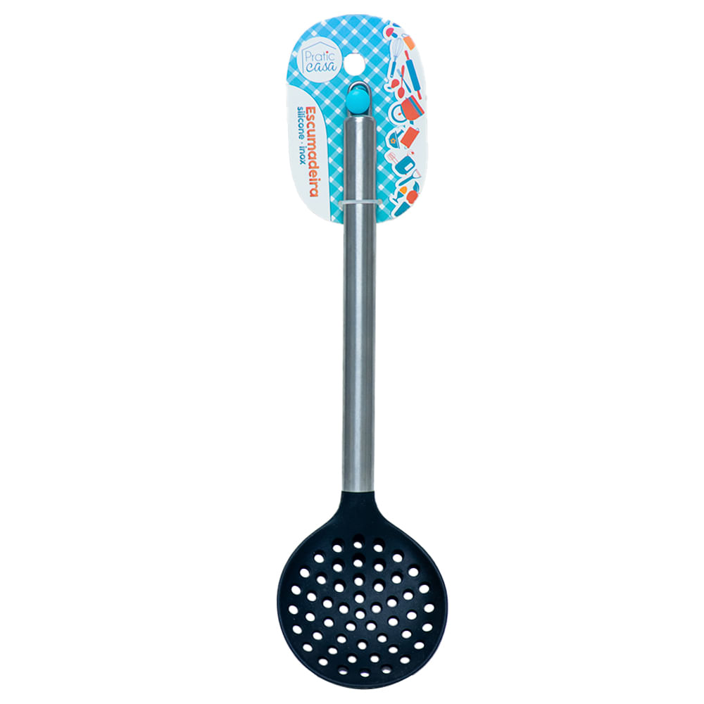 Escumadeira Pratic Casa Silicone e Cabo Inox 34cm