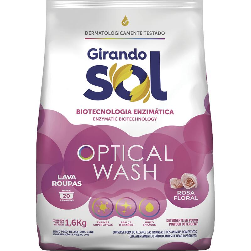 Lava Roupas em Pó Girando Sol Rosa 1,6kg