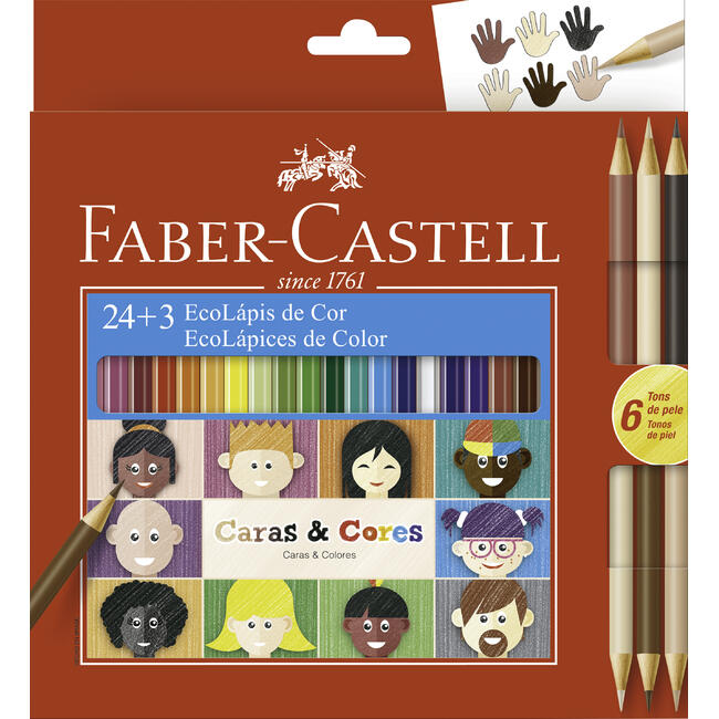 Ecolápis Faber-Castell Caras e cores 24+3 cores un