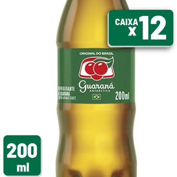 Refrigerante Guaraná Antarctica Pet 200ml Caixa c/ 12 un